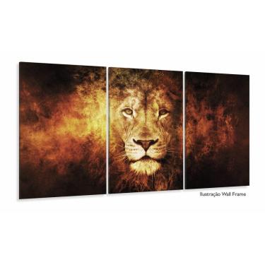 Imagem de Quadro Decorativo Leão em Chamas 120x60 m1 em tecido