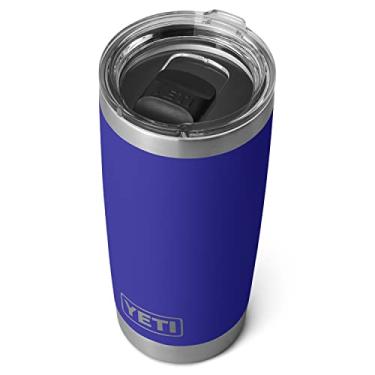 Imagem de YETI Copo Rambler de 590 ml, cor aposentada, aço inoxidável, isolado a vácuo com tampa MagSlider, azul offshore