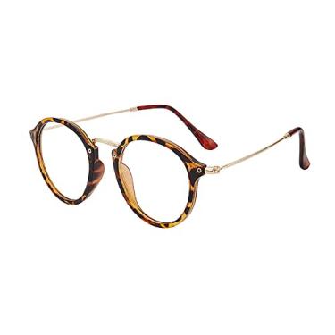 Imagem de Óculos de Sol Retrô Redondo Feminino Vintage Designer Óculos Feminino Luxo Círculo Tons Masculino Gafas UV400 Espelho, branco leopardo, A