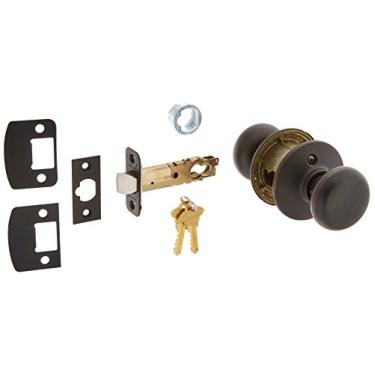 Imagem de Schlage F80-PLY Plymouth Conjunto de maçanetas de porta para depósito, bronze envelhecido