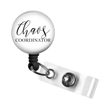Imagem de Chaos Coordenador Retrátil ID crachá carretel, Enfermeira giratória jacaré clipe, 34 pol. Cordão de nylon, ID de crachá de enfermeira RN da Medical MD, porta-crachás, puxador de crachá de identificação