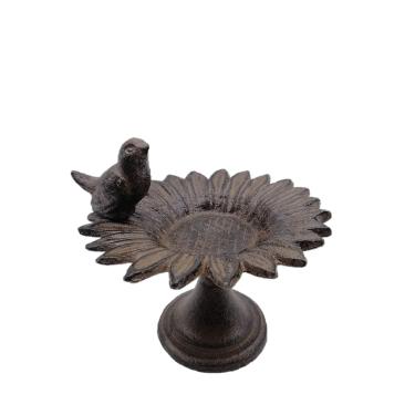 Imagem de Comfy Hour Alimentador de pássaros de ferro fundido de 15,24 cm para jardim externo, marrom