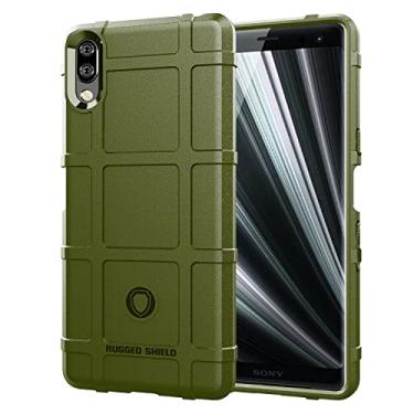 Imagem de Capa de celular Capa de silicone à prova de choque à prova de choque de silicone Sony Xperia L3, tampa do protetor com forro fosco (Color : Army Green)