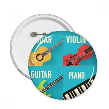 Imagem de Combinação de violino e piano com padrão de alfinetes redondos para decoração de 5 peças