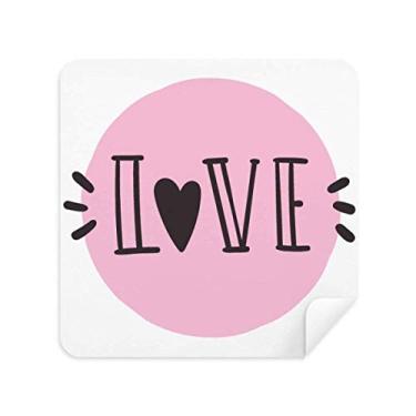 Imagem de DIYthinker Pano de limpeza de tela rosa Love Quote estilo caligrafia tecido camurça 2 peças