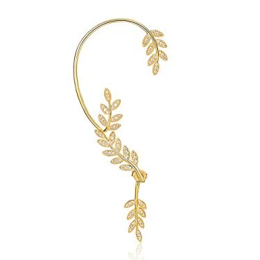 Imagem de Vercret Brincos de punho de ouro para mulheres, cartilagem, zircônia cúbica, clipe de orelha ajustável, sem piercing para meninas, adjustable, Aço inoxidável, Sem pedra preciosa