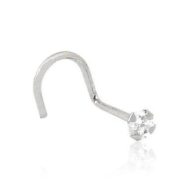 Imagem de Piercing Nariz Nostril Ponto - Prata 925 - Pedra Zircônia 2mm - Mpjoia