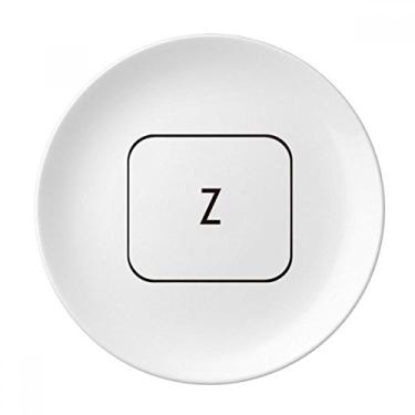 Imagem de Keyboard Symbol Z Placa decorativa de porcelana Salver Talheres Prato de jantar