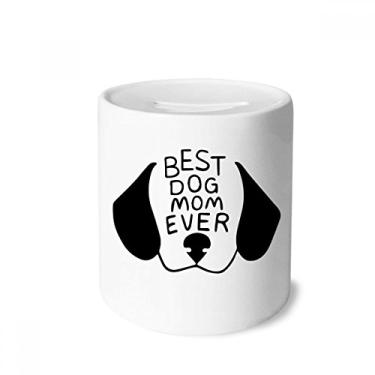 Imagem de Best Dog Mom Ever Citação DIY Design Dinheiro Caixa de Cerâmica Porta-Moedas Presente