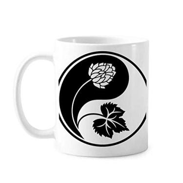 Imagem de Caneca de cerâmica com estampa de flor Yin-yang da Culture Religion
