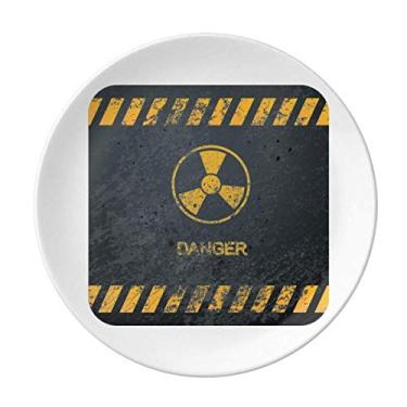 Imagem de Placa de aviso com logotipo de substâncias radioativas de porcelana decorativa salver louça de jantar