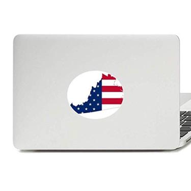 Imagem de Virginia USA Mapa Estrelas Listras Bandeira Formato Vinil Emblema Adesivo Laptop Adesivo Notebook Decalque