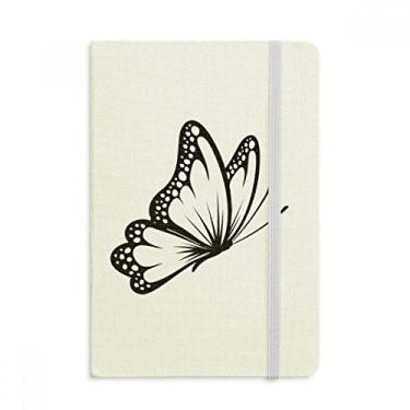 Imagem de Caderno de borboletas vintage simples em preto, capa dura de tecido oficial