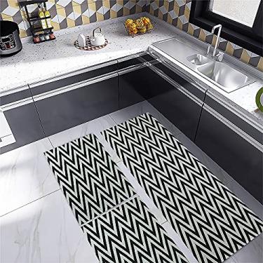 Imagem de Jogo Tapetes de Cozinha Antiderrapante Atena Preto Kit Com 3 Peças