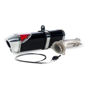 Imagem de Escape/Ponteira Coyote Modelo TRS 2 Way + Mais em Alumínio - CB 500 X ano 2020 em diante - Preto/Cromado