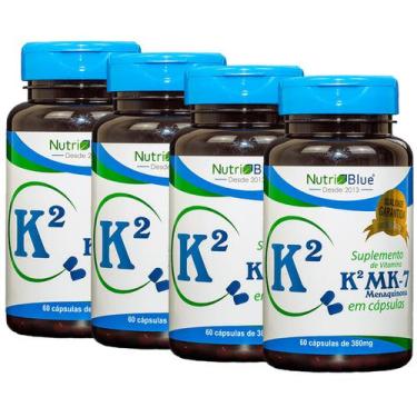 Imagem de Kit Com 4 Vitaminas K2 65Mg 60 Cápsulas Nutriblue