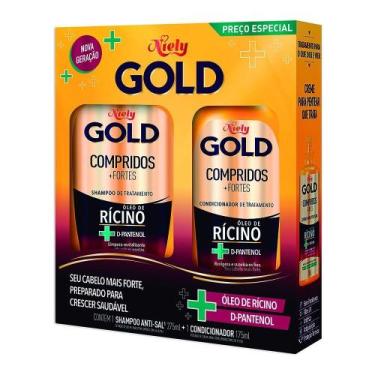 Imagem de Niely Gold Kit Shampoo 300ml Condicionador 200ml Compridos +Fortes