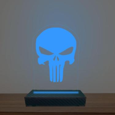 Imagem de Luminária Led 3d Caveira Abajur Luxo