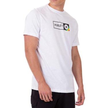Imagem de Camiseta Hurley Inbox Oversize Masculina Branco