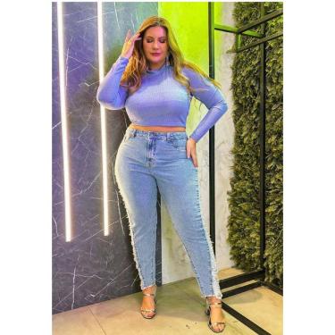 Imagem de Cropped Plus Size Feminino Manga Longa com Detalhe