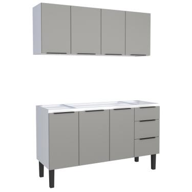 Imagem de Conjunto Cozinha Jupter Gabinete- Aereo  Aço 1.50 Mt Cozimax
