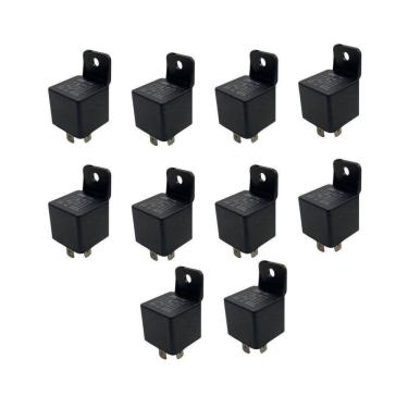 Imagem de Kit 10 Rele Auxiliar Universal Reversor 12V 40A 5 Terminais