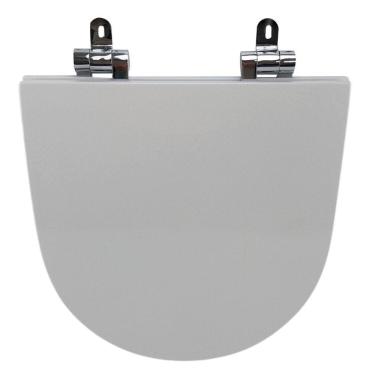 Imagem de Assento Sanitário Poliéster para Louça D-neo duravit Slow Close Cromado Branco