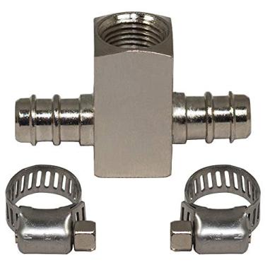 Imagem de GlowShift Adaptador T-Fitting Boost de linha MAP de 3/40.6 cm compatível com Ford F-Series 1992-1997 e F-250 F-350 Super Duty 7.3L 6.0L Power Stroke 1999-2007 - 1/8-27 NPT Porta do sensor - Inclui