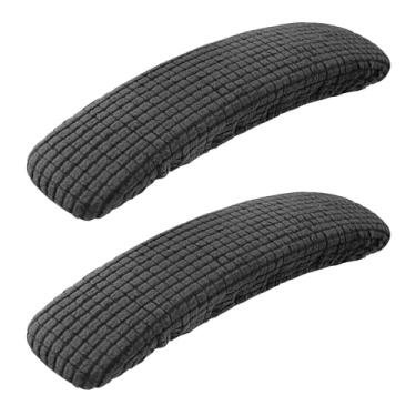 Imagem de SARAFLORA Capa para cadeira de escritório, elástica, resistente a manchas, elastano elástico, para cadeiras de mesa, braço, cinza, 2 peças