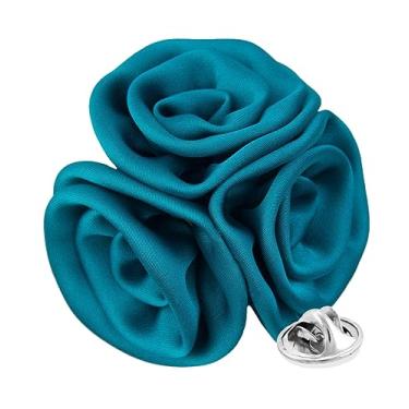 Imagem de Vittorio Vico Broche de lapela premium trio de flores - lapela formal para homens, broche de flor, 2.0" (5.10CM), Poliéster, Não aplicável