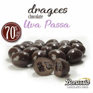 Imagem de Confeito De Uva Passa Com Chocolate 70% Cacau Borússia Chocolates
