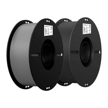 Imagem de Kit 2Kg Filamentos PLA Creality p/Impressora 3D Cinza + Preto