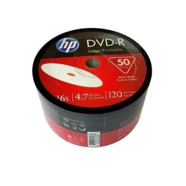 Imagem de 50 dvd-r printable hp4.7gb 120 minutos 16x