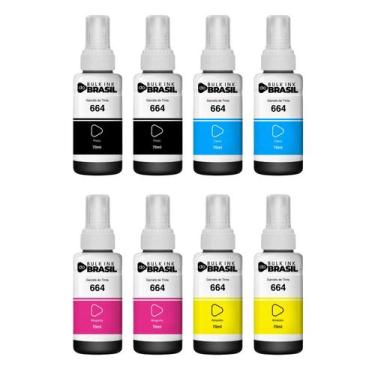 Imagem de KIT 08 tintas T664 compatível epson para impressora Jato de Tinta L200