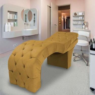 Imagem de Maca Estética Estofada Reclinável Ergonômica Veludo Vanessa - Black Ho