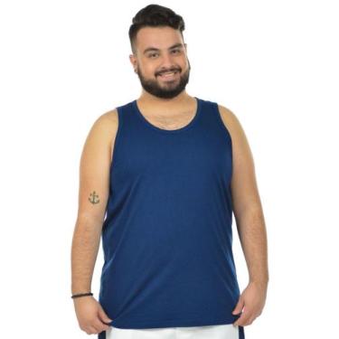 Imagem de Regata Masculina Lisa Tradicional Plus Size Premium - Vesttuario, Azul