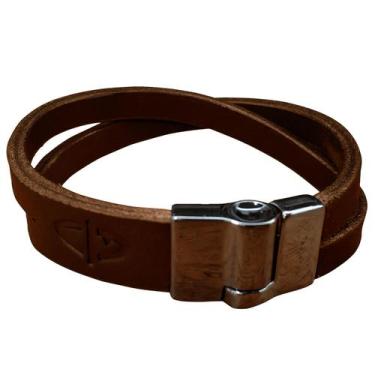 Imagem de Pulseira Peniche Em Couro Bovino Masculina Feminina Com Fecho Magnétic