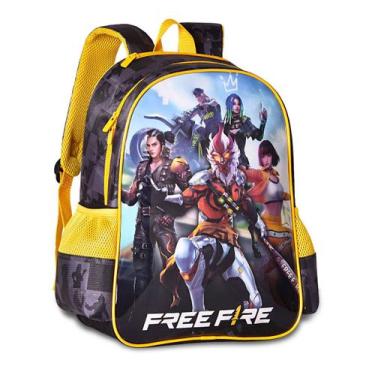 Imagem de Mochila Free Fire de Costas Reforçada Com Capuz Escolar - Clio Style, 
