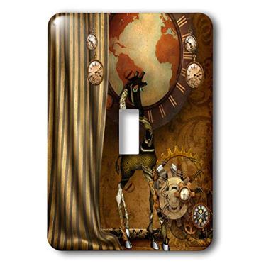 Imagem de 3dRose Incríveis relógios e engrenagens de girafa steampunk escuro - Interruptor de alternância simples (lsp_299328_1), varia