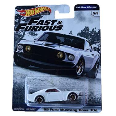 Imagem de Hot Wheels 1/4 Mile Muscle '69 Mustang Boss 302 5/5, White [Fast & Furious]