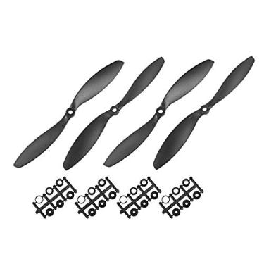 Imagem de uxcell RC Propellers CW CCW 9047 9x4.7 Inch 2-Vane Fixed-Wing for Airplane, Nylon Black 2 Pair with Adapter Rings