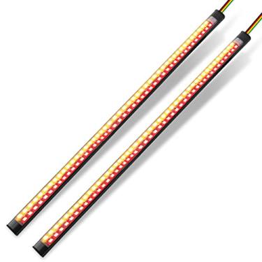 Imagem de HAISECA 2 peças de luzes traseiras de motocicleta de LED de 11,8 polegadas, funções 4 em 1, tiras de LED flexíveis para motocicleta Davidson Harley, motocicleta, quadriciclo, trailer, SUV, carro