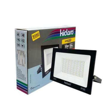 Imagem de Refletor Led Slim 50W Bivolt Alumínio 21X3X14CM Resistente Água  Kicla