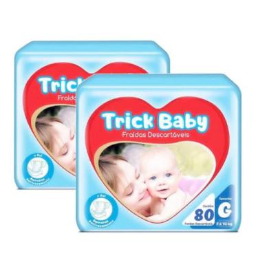 Imagem de Fralda Trick Baby 2 Pacotes Tamanho G com 160 Unidades 7 á 10 kg