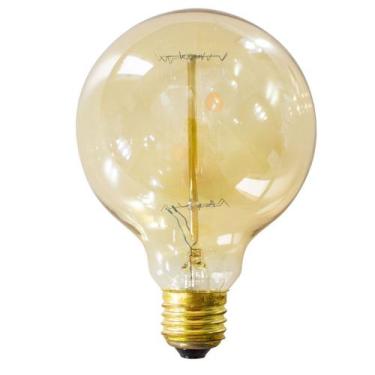 Imagem de Kit com 3 lâmpadas de filamento de carbono bola 40w 2200k vintage retr