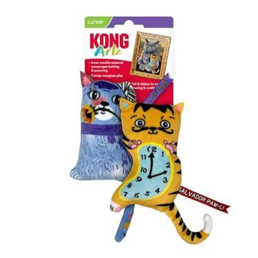 Imagem de KONG Artz Cats - Brinquedos para gatos crepitantes com erva-dos-gatos, fita e cauda (Dali/Van Gogh)