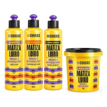 Imagem de Kit Matiza Loiro Chikas 4 Produtos Brilho e Restauração