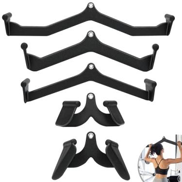 Imagem de Kit 5 Puxadores Anatômicos Com Suporte Profissionais para Exercitador de Costas T-Bar V-Bar, Musculação, Puxador Academia, Alça de Puxar para Baixo Alta, Barra de Treinamento para As Costas