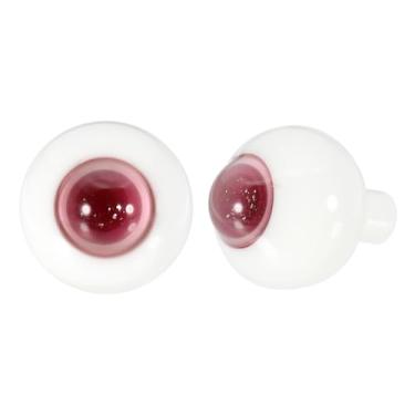 Imagem de YOKIVE 1 par de globos oculares de 16 mm para artesanato, olhos redondos realistas de vidro, feitos à mão, para boneca, festa de Halloween, máscara de terror, decoração DIY (glitter interno rosa)