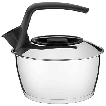 Imagem de Tramontina 61485160 Chaleira em Aço Inox com Fundo Triplo Cabo Preto 1.5L, Prata